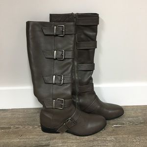 Tall Brown Leather Boots Size 6